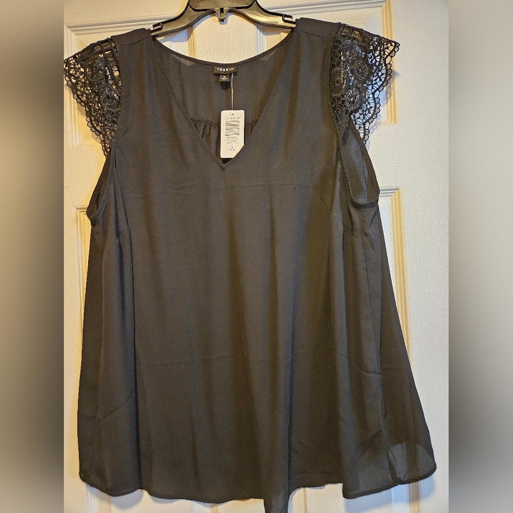 Torrid Lace Trim Sleeveless Top